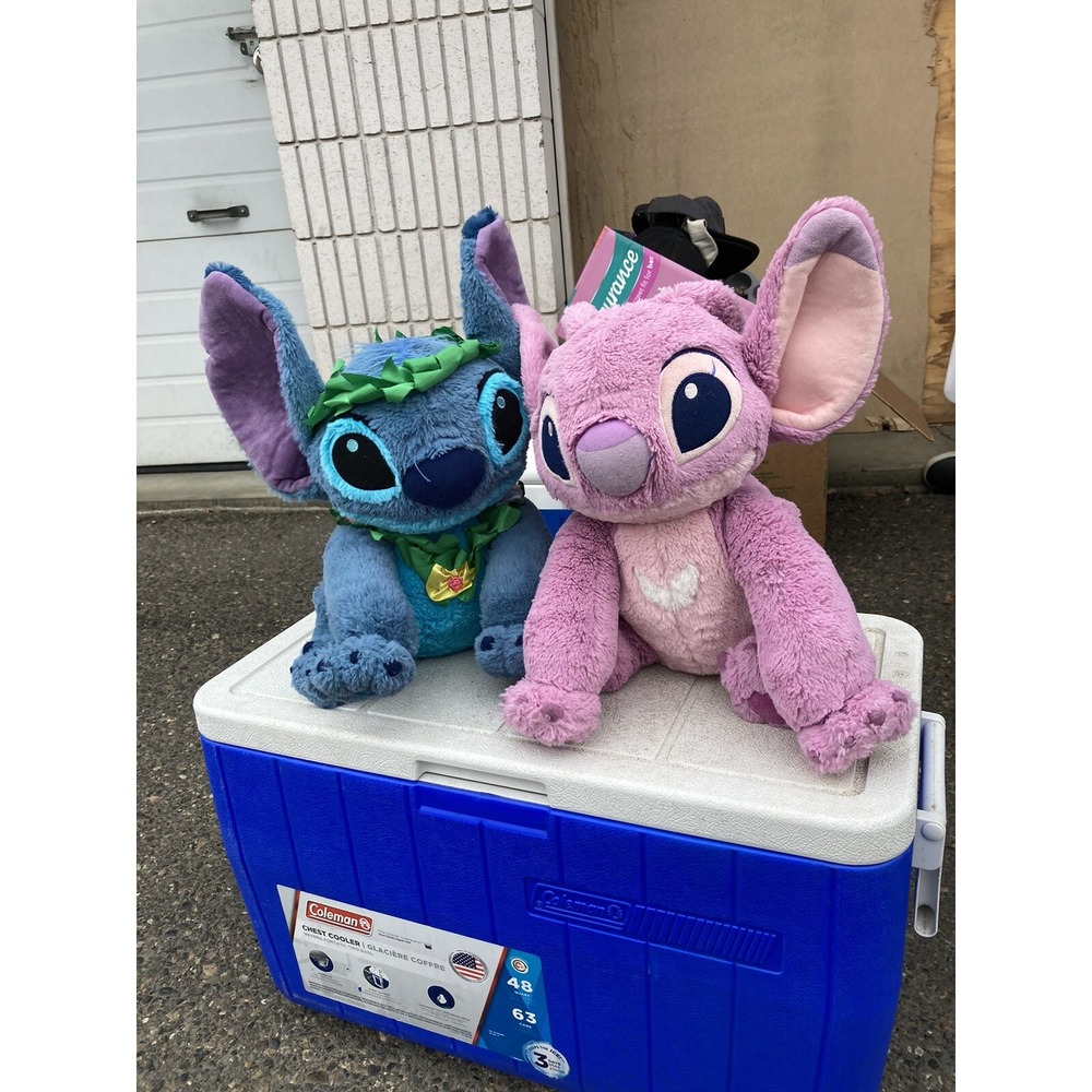 Disney Store Stitch Angel Plush Medium 14" Lilo & Stitch Soft Toy